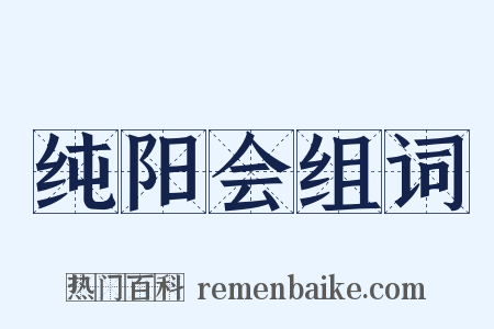 纯阳会组词是什么意思的图片